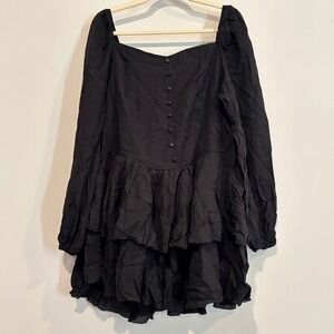 Womens Babydoll Tunic Dress 4XL Ruffle Dark Coquette Romantic Flowy Boho 20457
